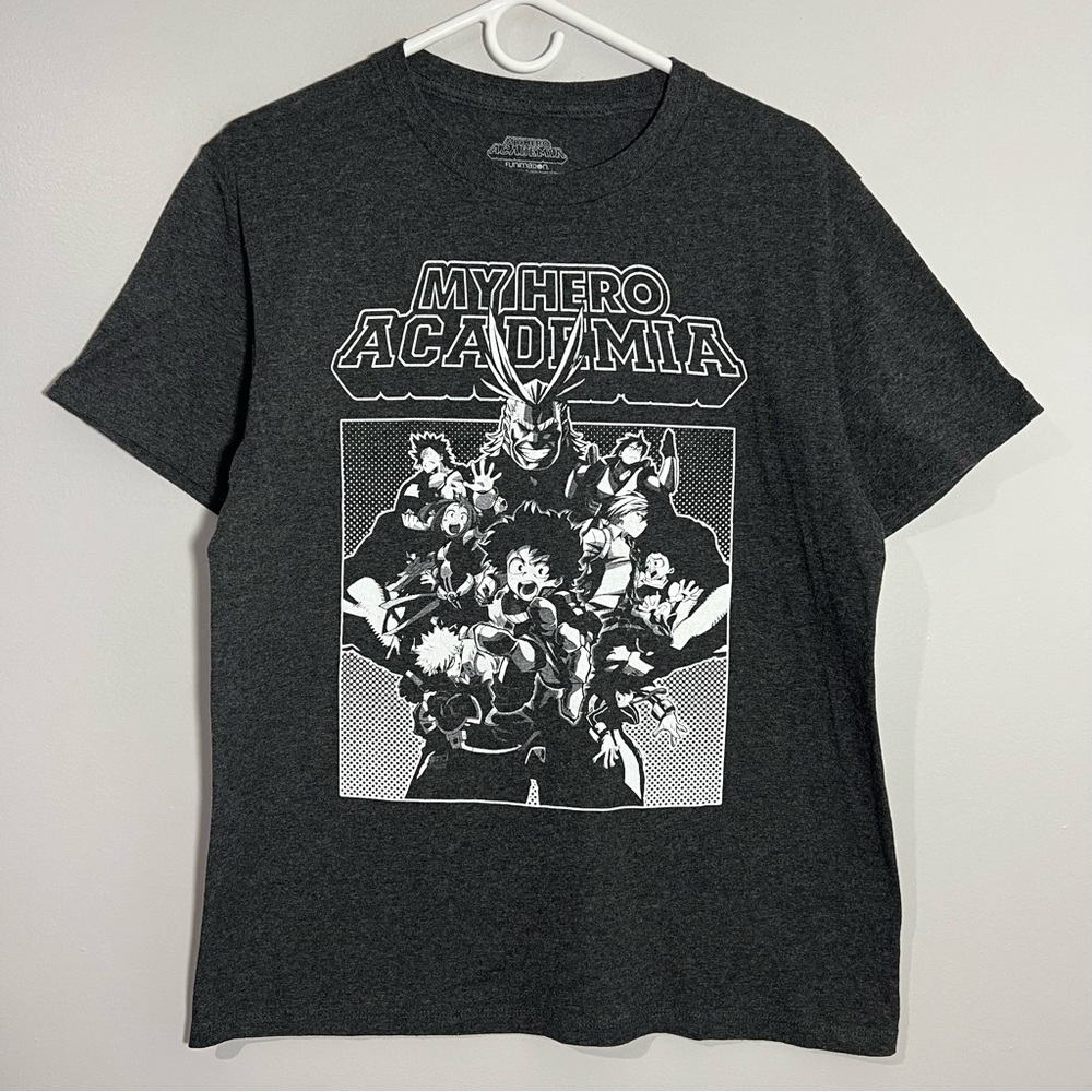 My Hero Academia Deku All Might Anime Gray Short Sleeve T-Shirt Mens Medium